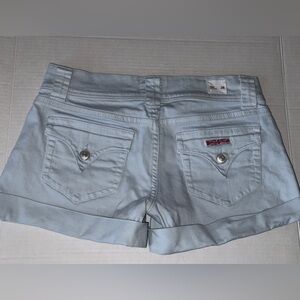 Hudson Ruby Light Blue Denim Jean Shorts Mid Thigh Low Rise Women's Size 28